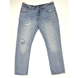 Levis 501 White Oak Cone Denim Jeans Men's 30x32 Button Fly Distressed Blue